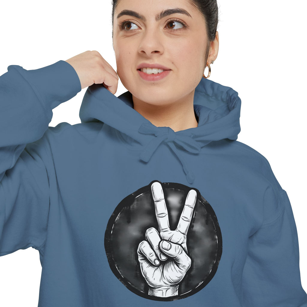 Peace Sign bulldog Hoodie "Explaining Why I Am Right"—  Graphic Pullover
