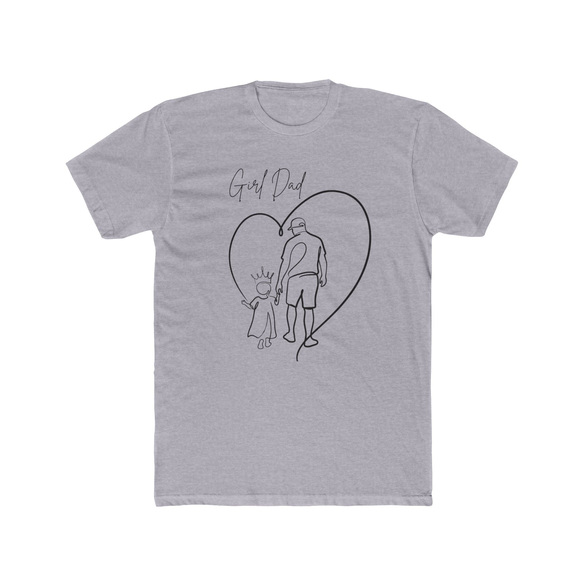 T-Shirt — Girl Dad Line Art Tee (Father & Daughter Heart Design)