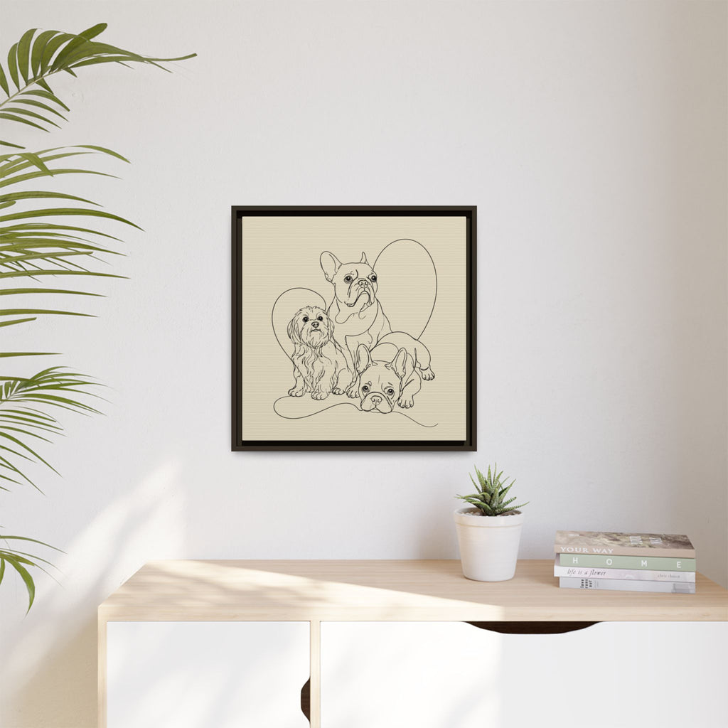 Frenchie Matte Canvas, Framed (Multi-color)