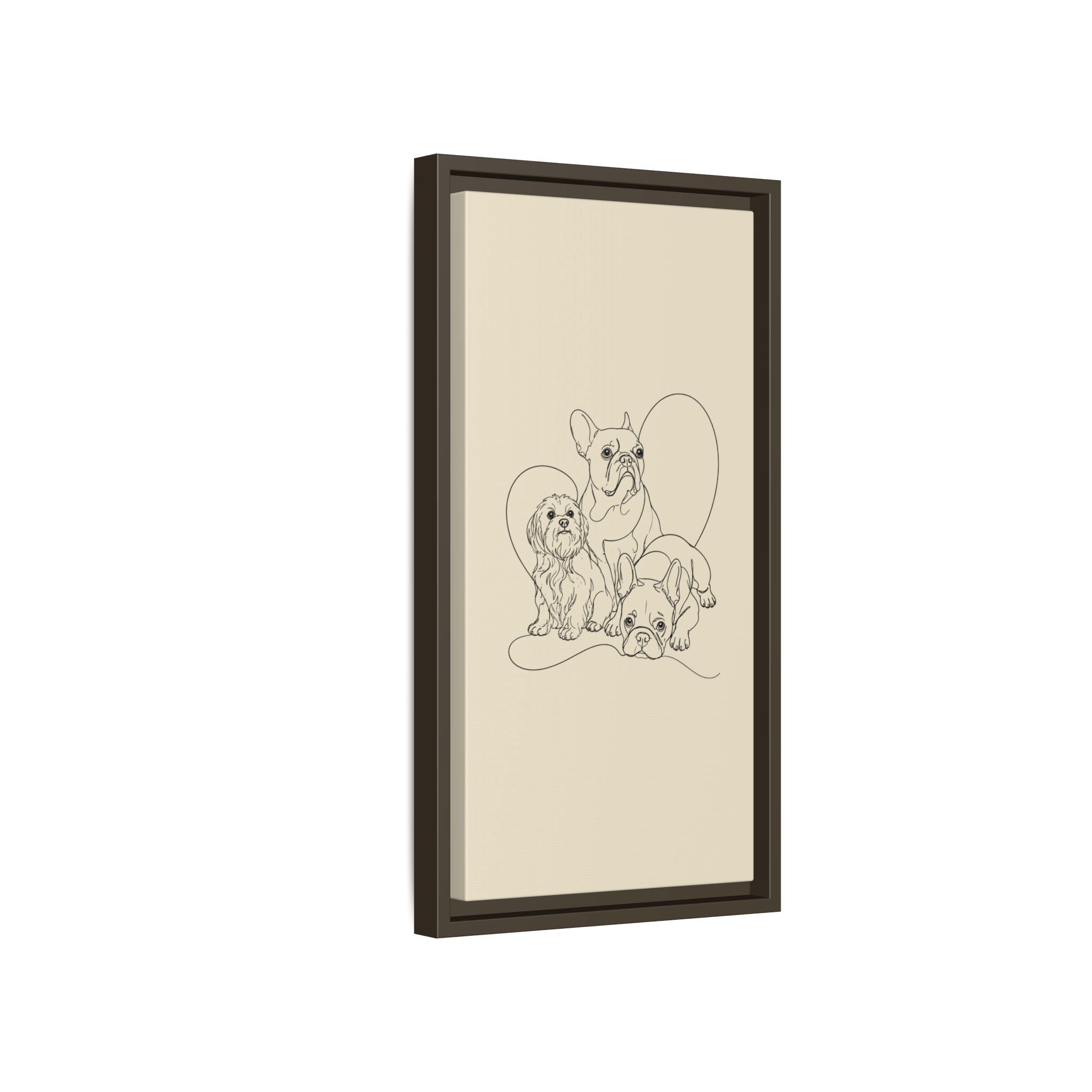Frenchie Matte Canvas, Framed (Multi-color)