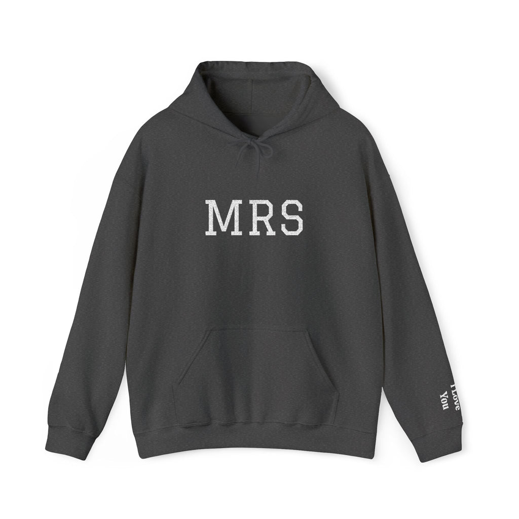 Hoodie — Floral 'MRS' Bride Bridal Pullover