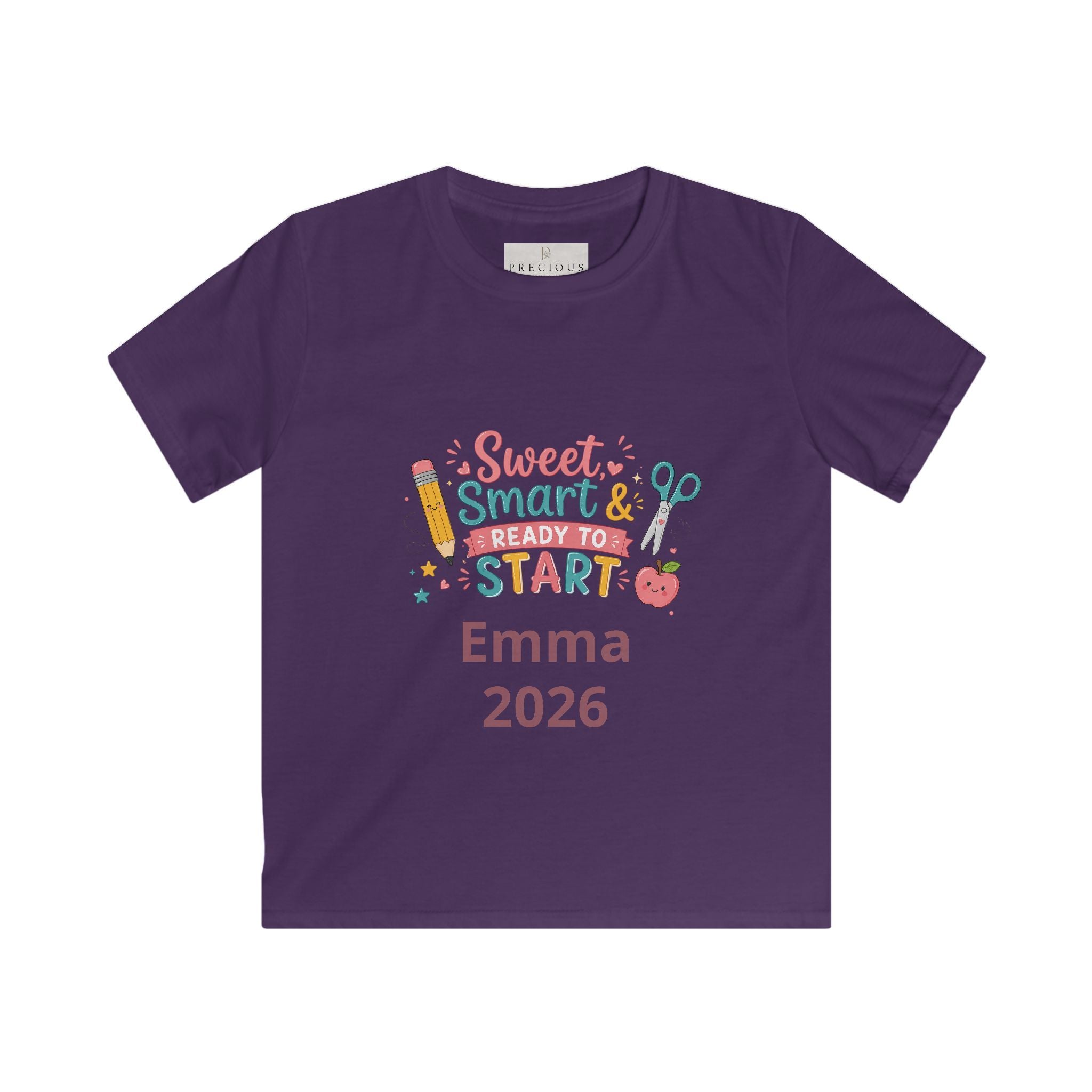 Back to School Personalized Kids Tee — "Sweet, Smart & Ready to Start" Personalized First Day of School Shirt (Name + Year)