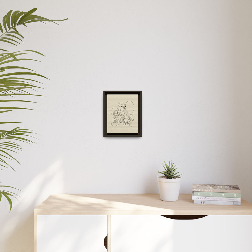 Frenchie Matte Canvas, Framed (Multi-color)