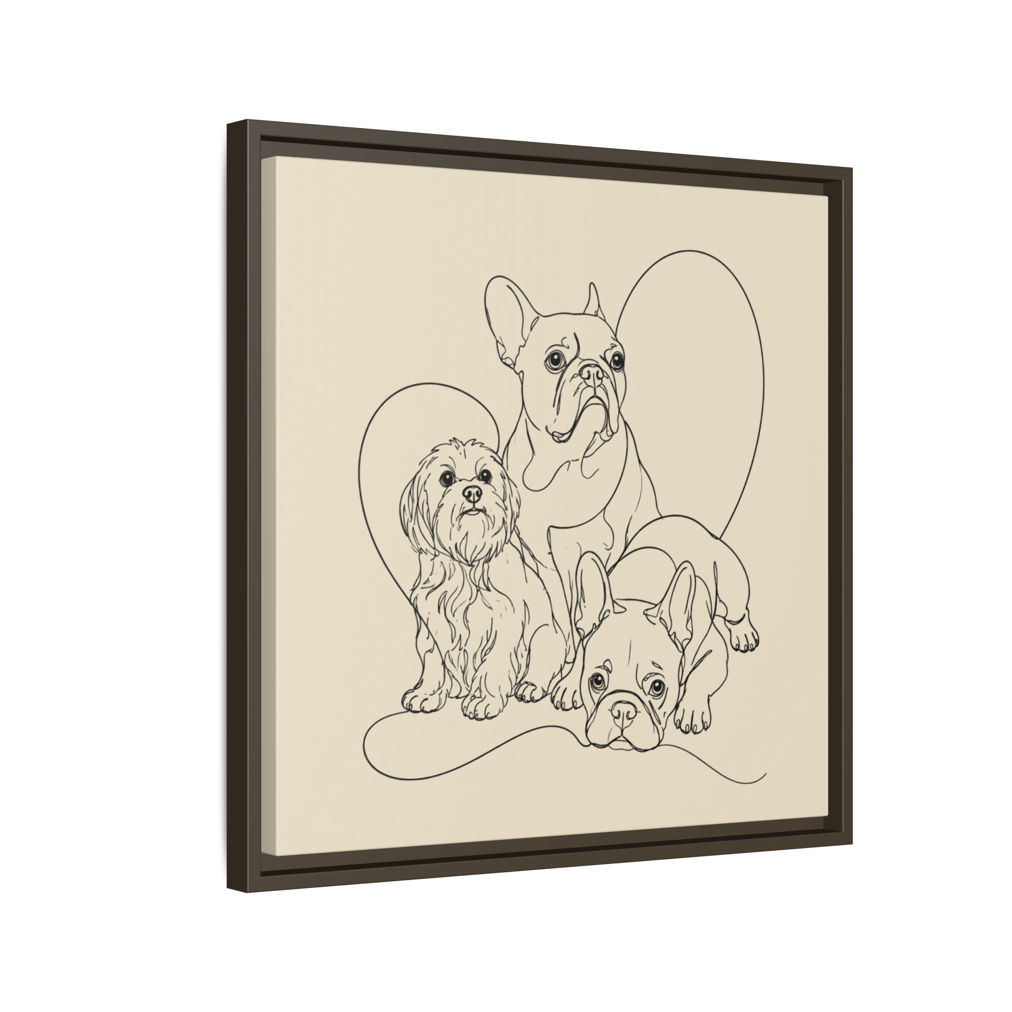 Frenchie Matte Canvas, Framed (Multi-color)