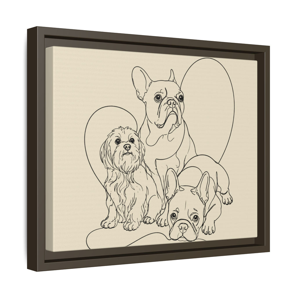 Frenchie Matte Canvas, Framed (Multi-color)