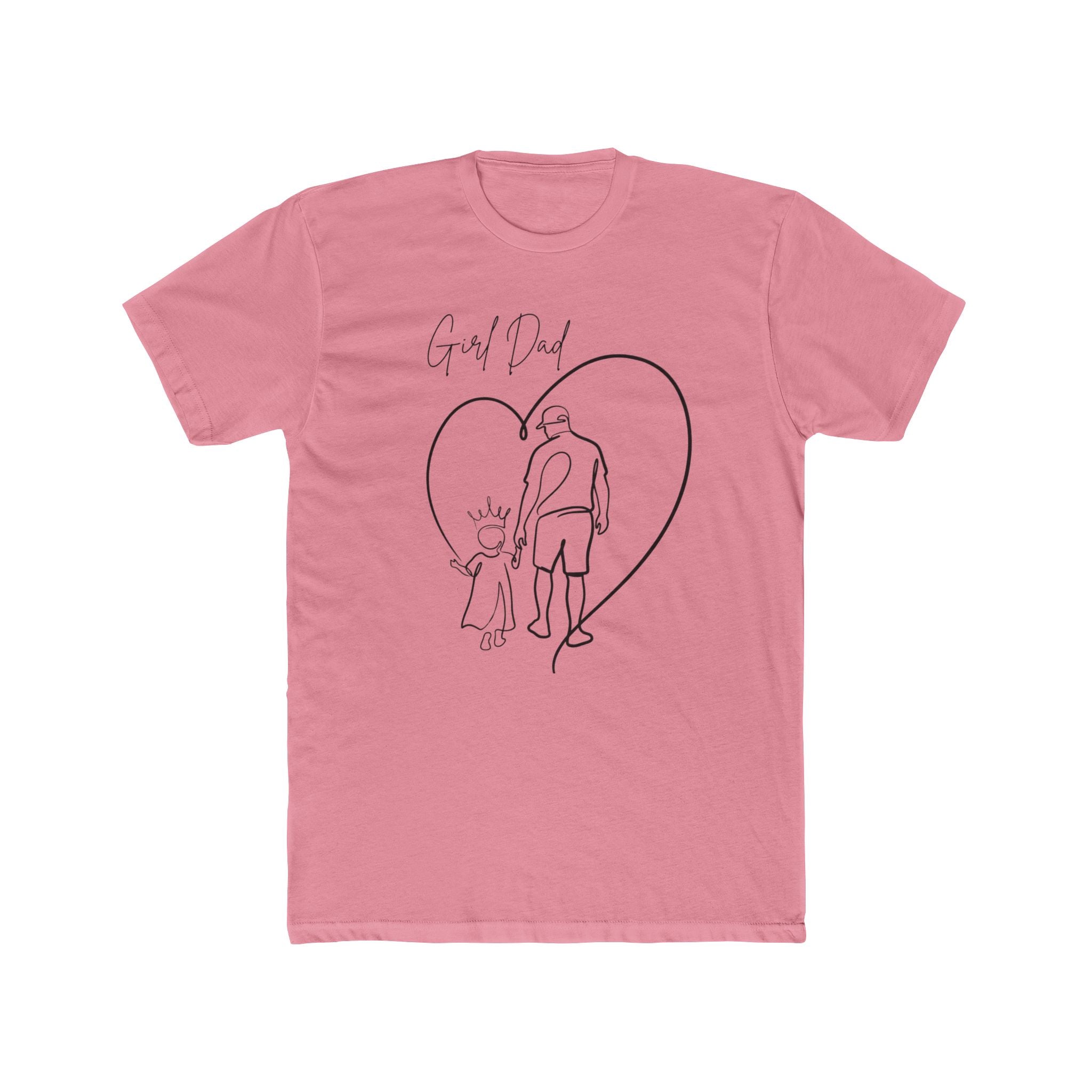 T-Shirt — Girl Dad Line Art Tee (Father & Daughter Heart Design)