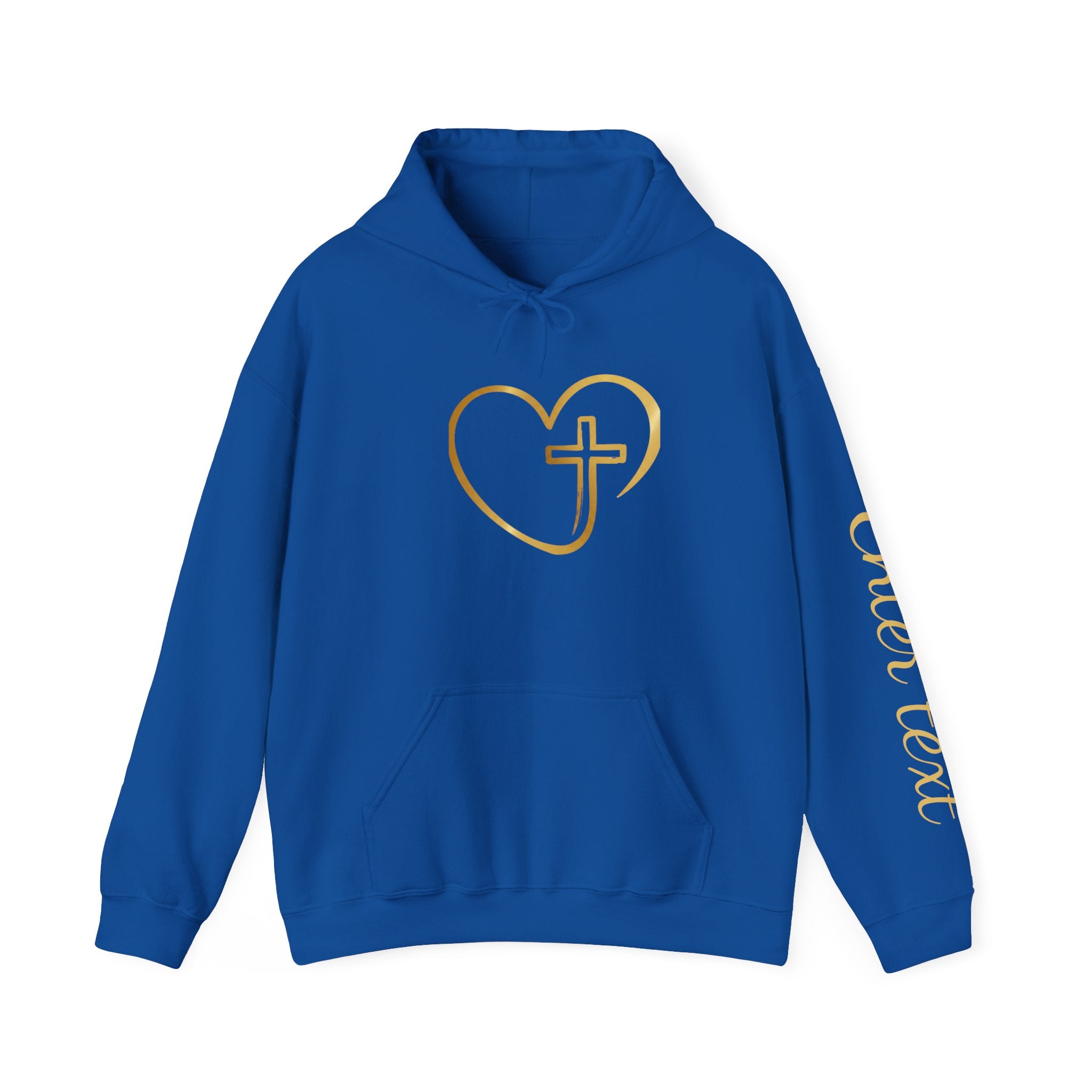 Copy of Personalized Christian Heart Hoodie — Gold Cross Heart Religious Pullover