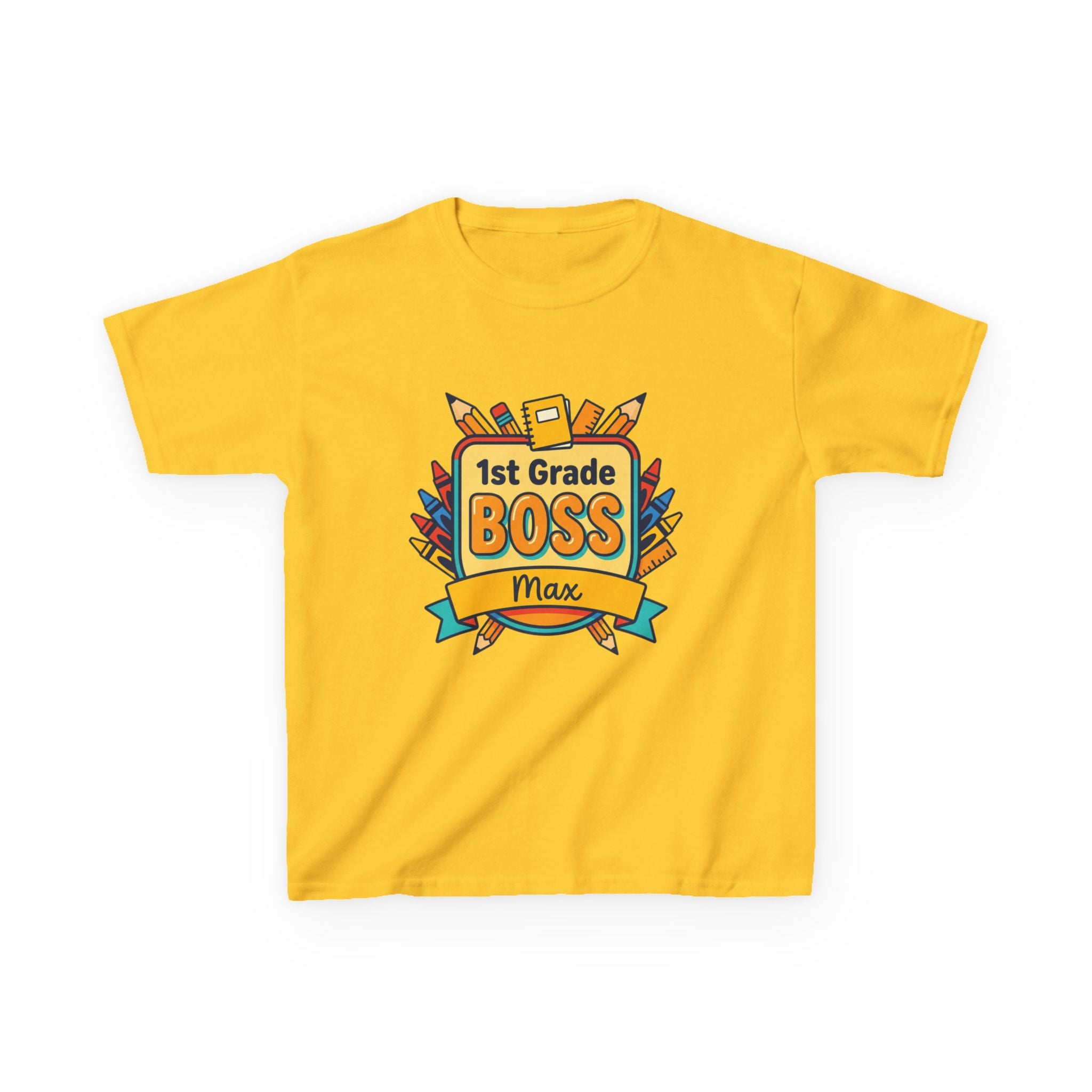 Kids Tee —  Back to School "BOSS" Personalized : "Learning Today, Leading Tomorrow"