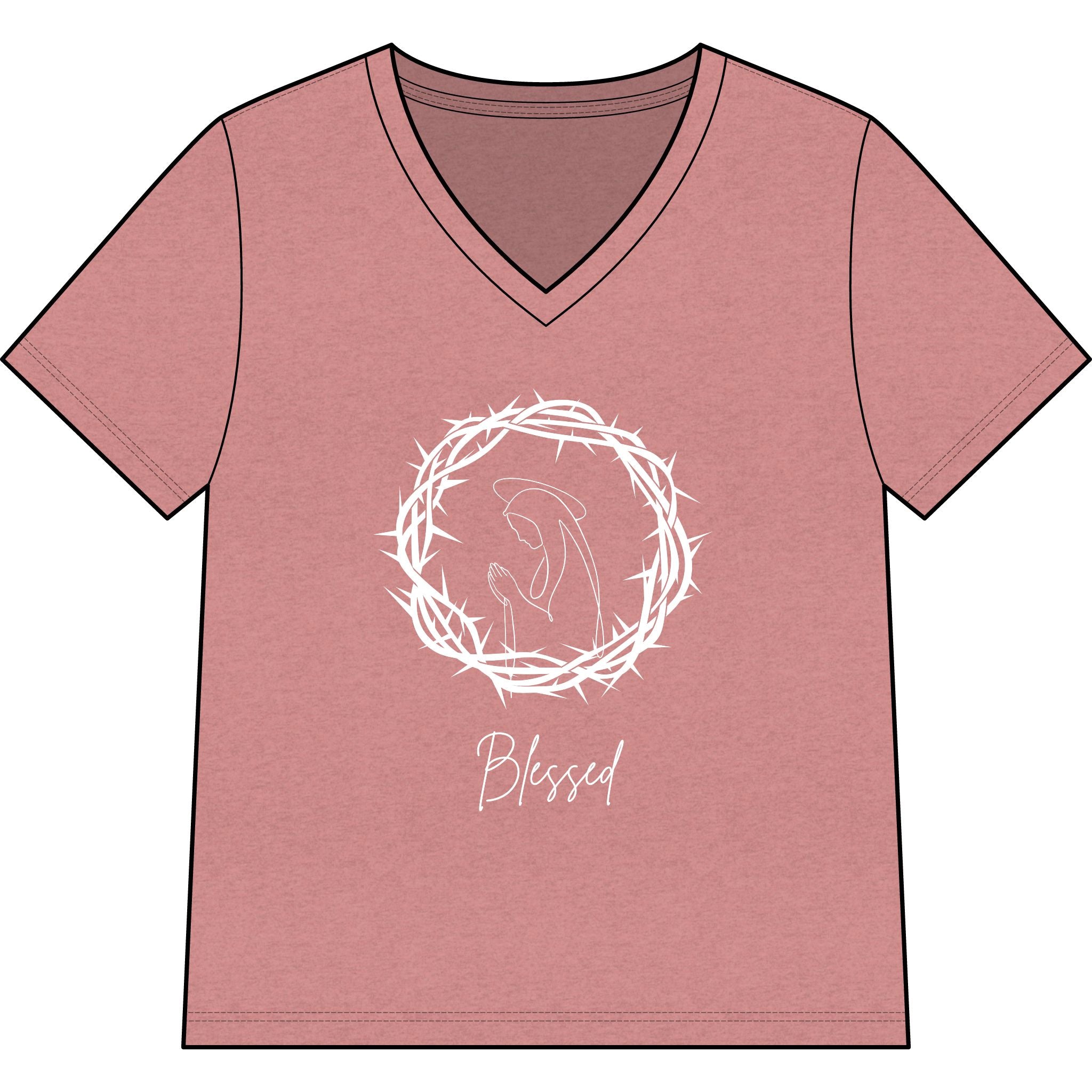 Blessed Dolphin V-Neck Tee — Women’s Faith Graphic Shirt