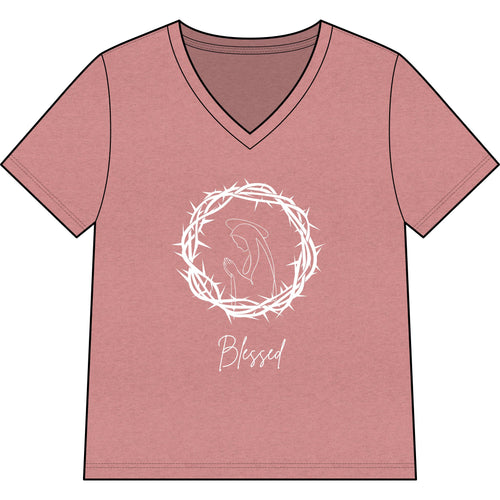 Blessed Dolphin V-Neck Tee — Women’s Faith Graphic Shirt
