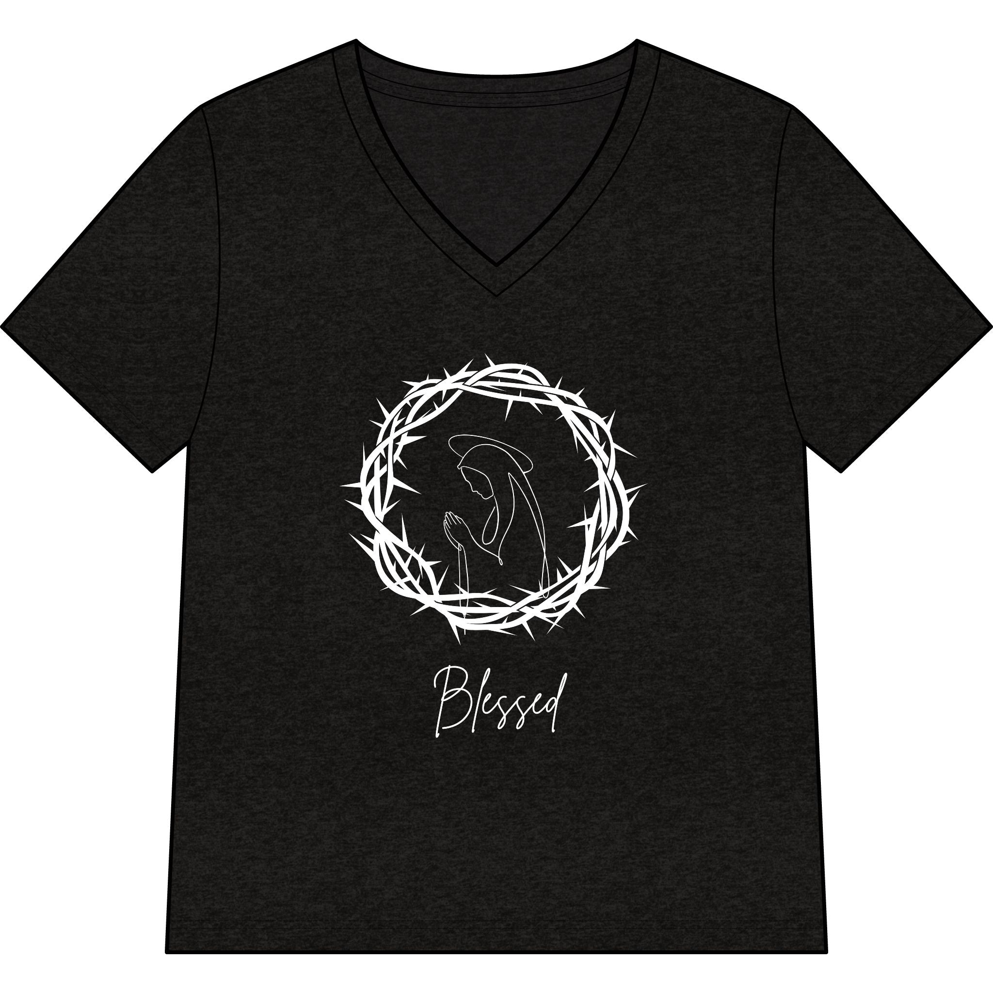 Blessed Dolphin V-Neck Tee — Women’s Faith Graphic Shirt