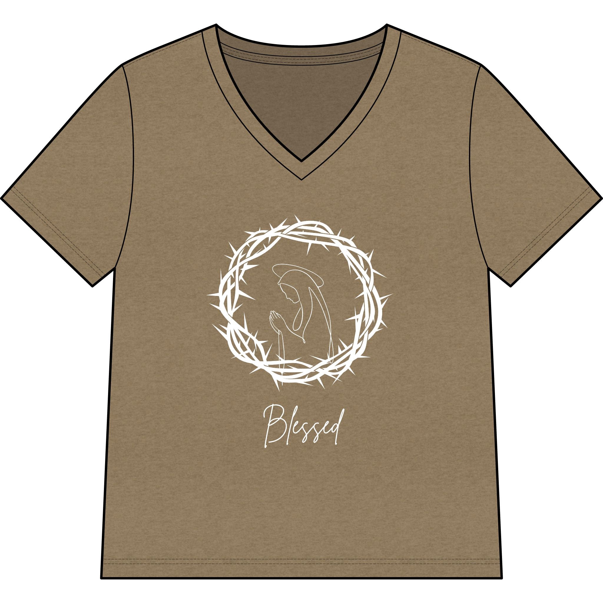 Blessed Dolphin V-Neck Tee — Women’s Faith Graphic Shirt