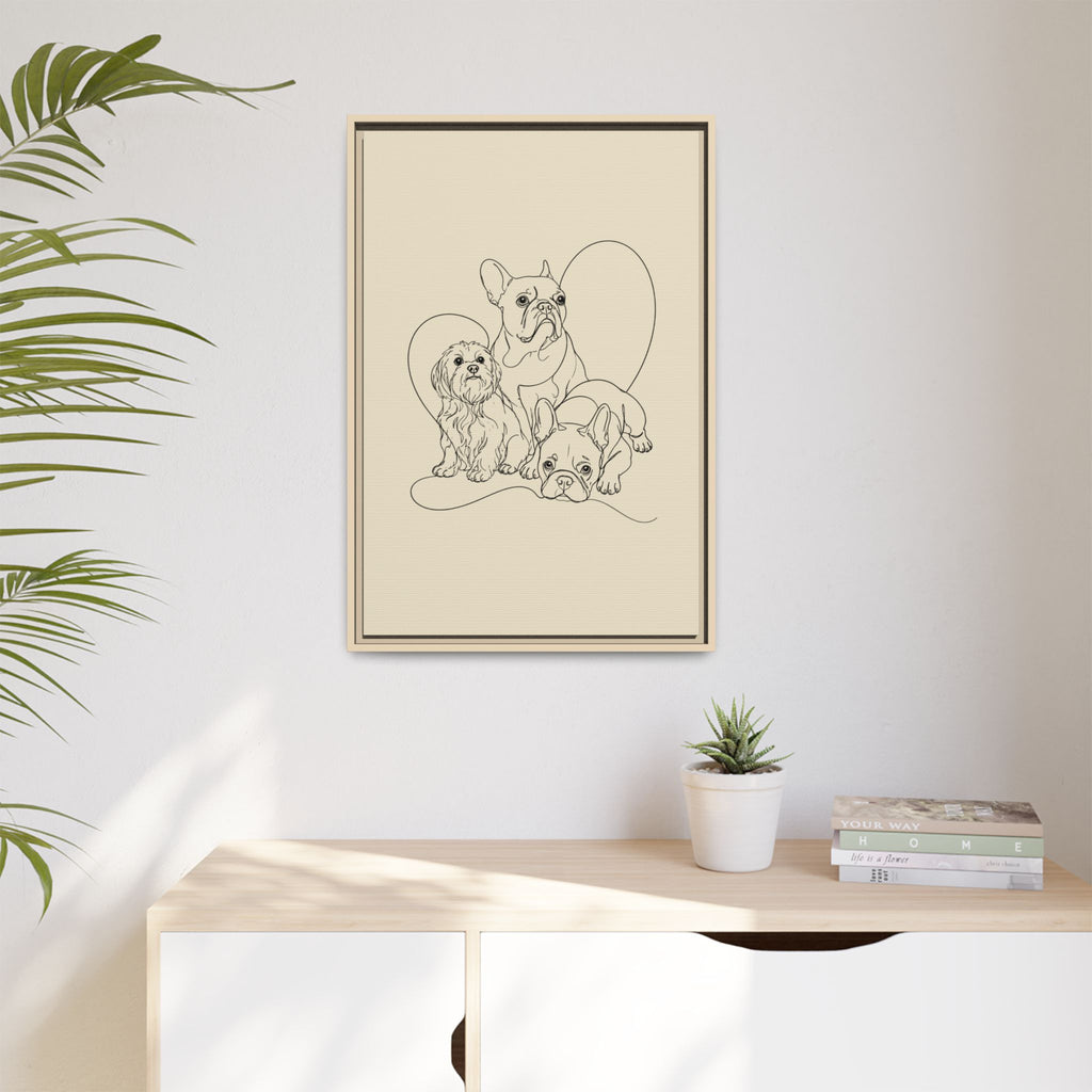 Frenchie Matte Canvas, Framed (Multi-color)
