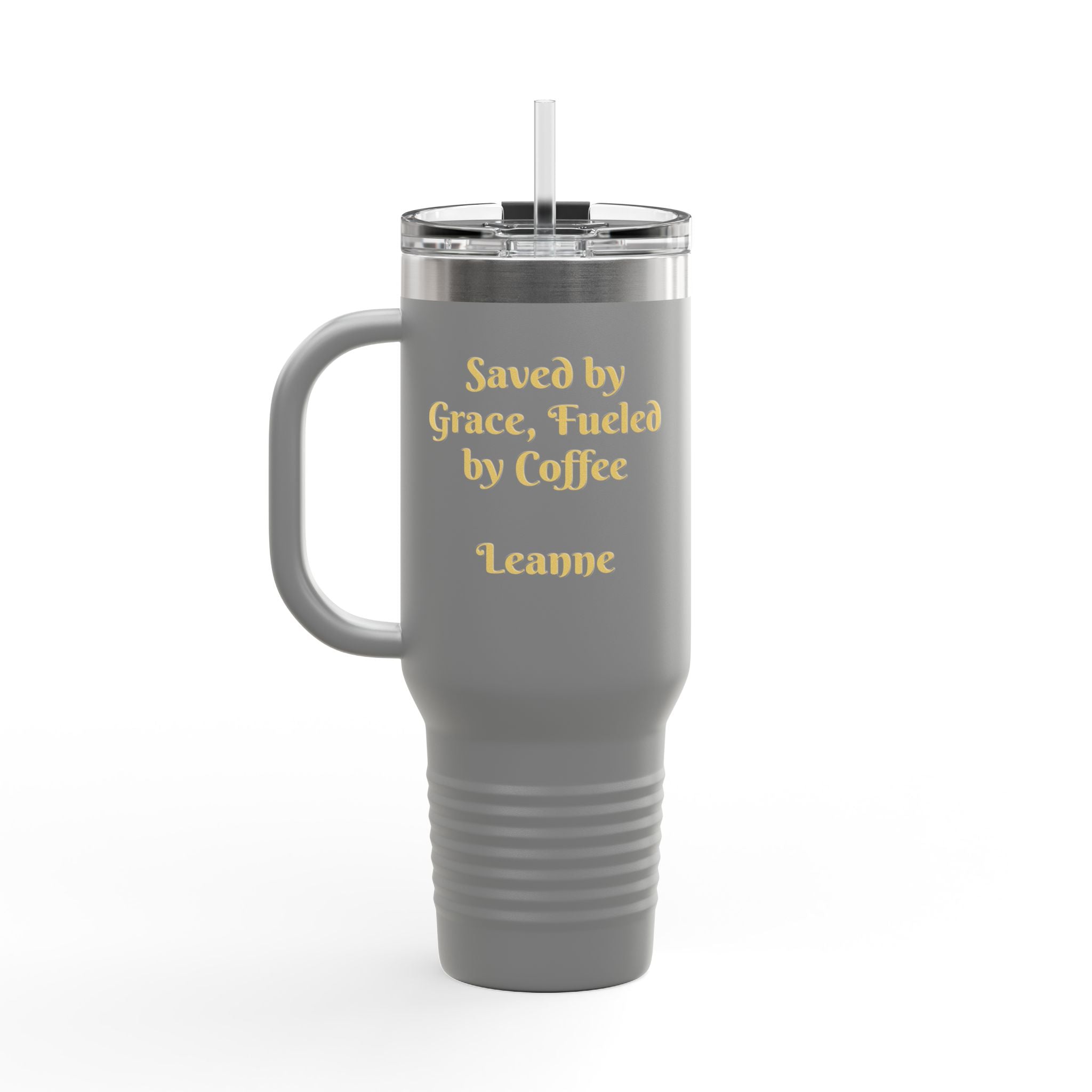 Personalized Christian Heart Cross 40oz Insulated Travel Mug