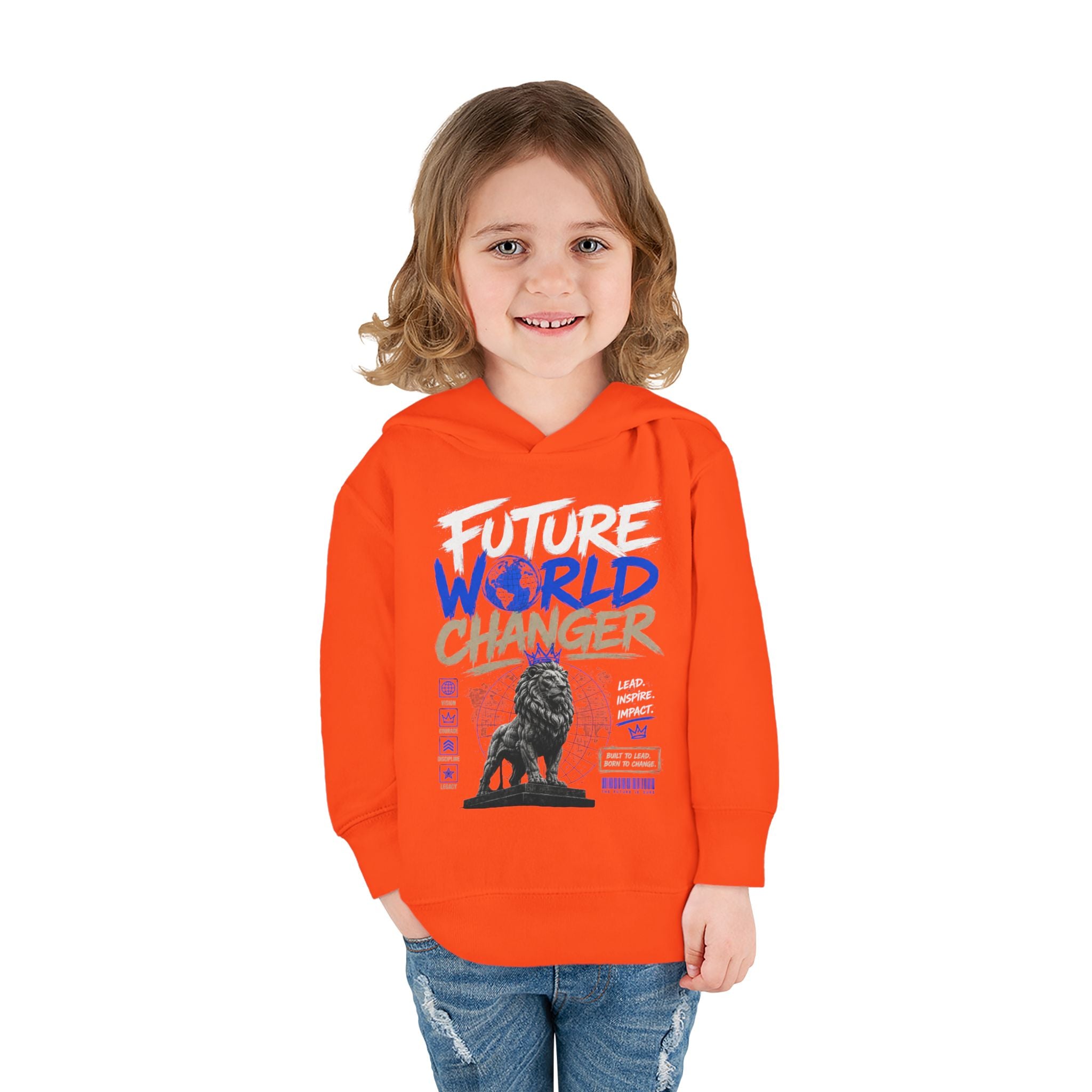 Toddler Hoodie — "Future World Changer" Lion Pullover