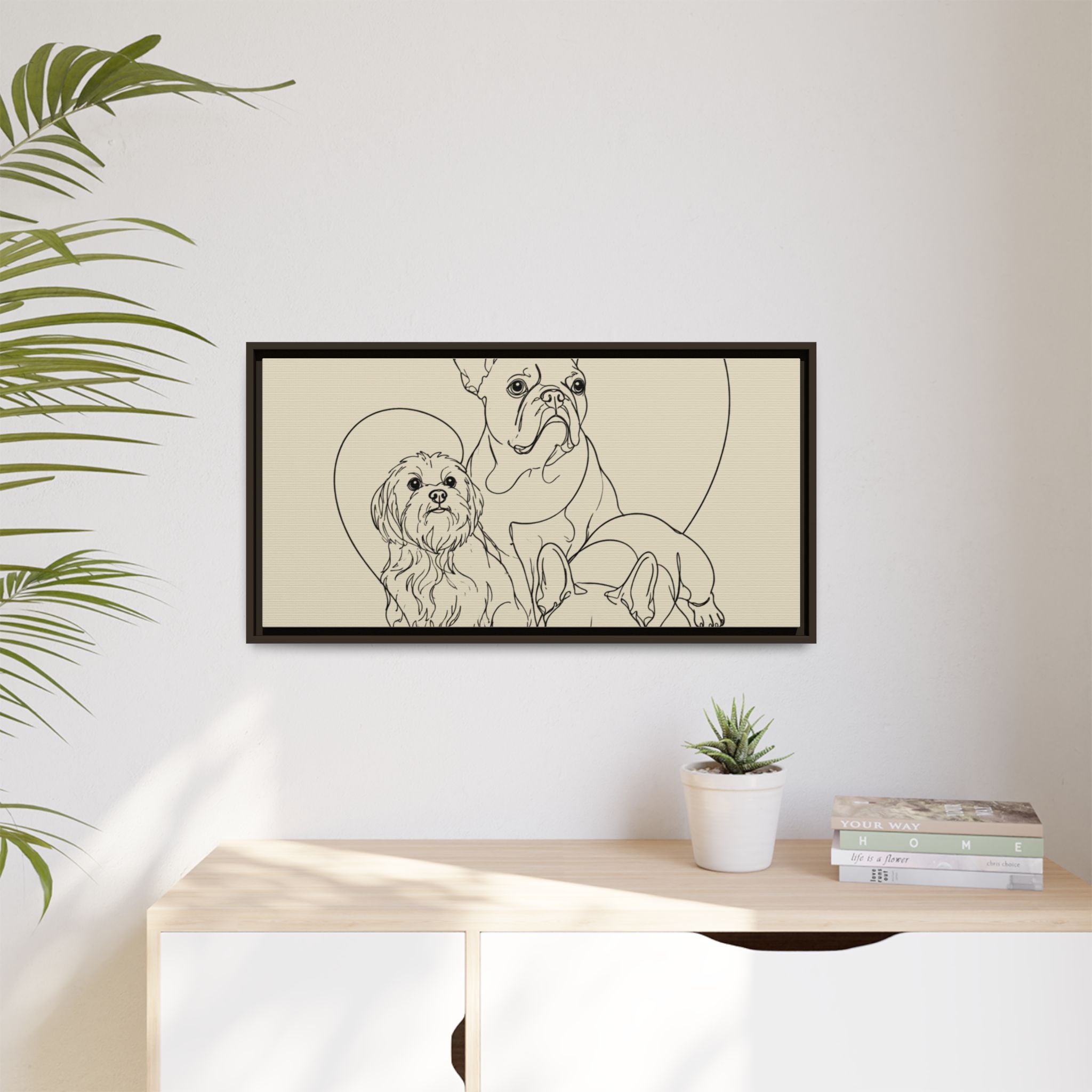 Frenchie Matte Canvas, Framed (Multi-color)