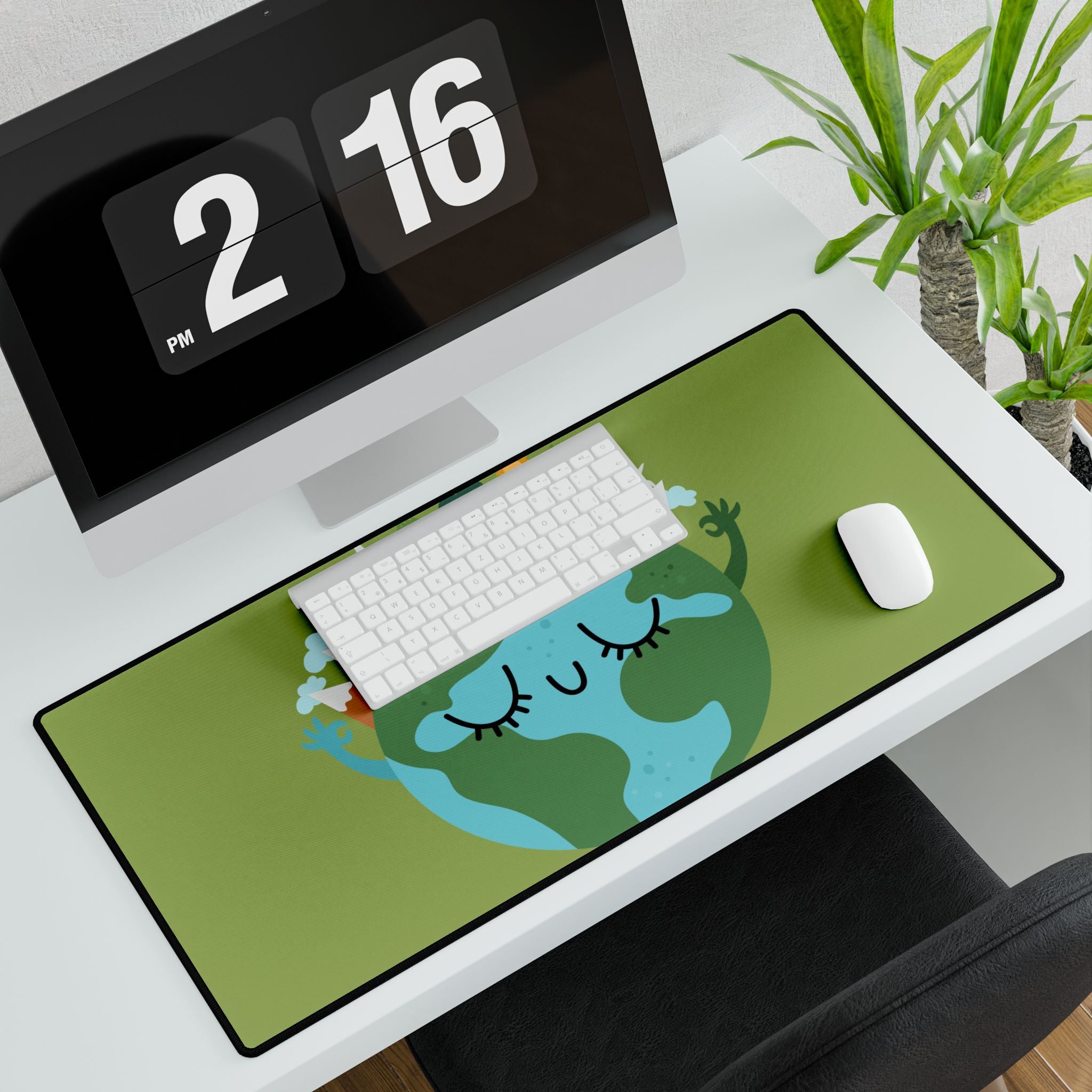 Earth Hug Desk Mat — Cute Eco-Friendly Mouse Pad for Office & Home
