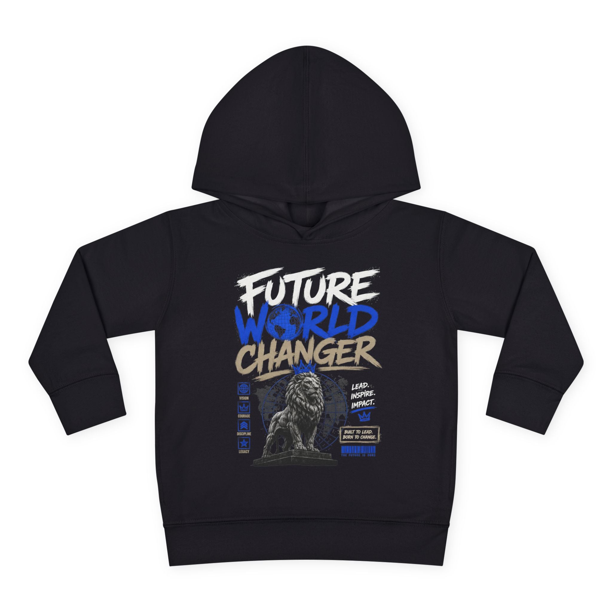 Toddler Hoodie — "Future World Changer" Lion Pullover