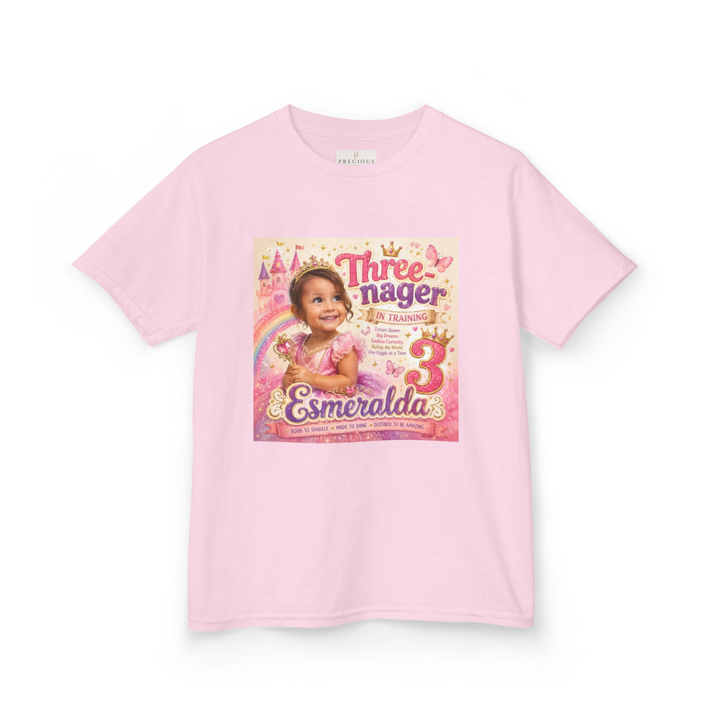 3rd Birthday Kids Tee — "Three-nager" Personalized Name Shirt (I Am 3 Years Old: Cute, Smart, Sassy, Funny)
