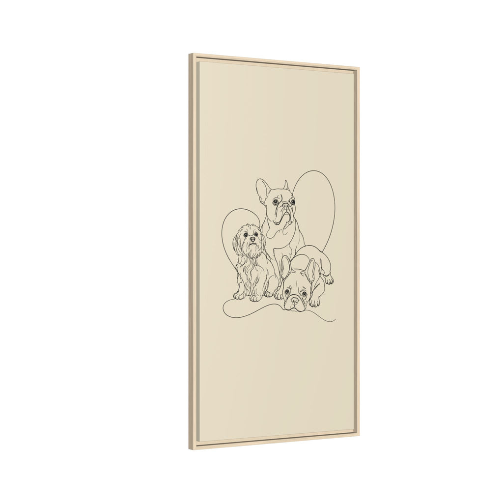 Frenchie Matte Canvas, Framed (Multi-color)