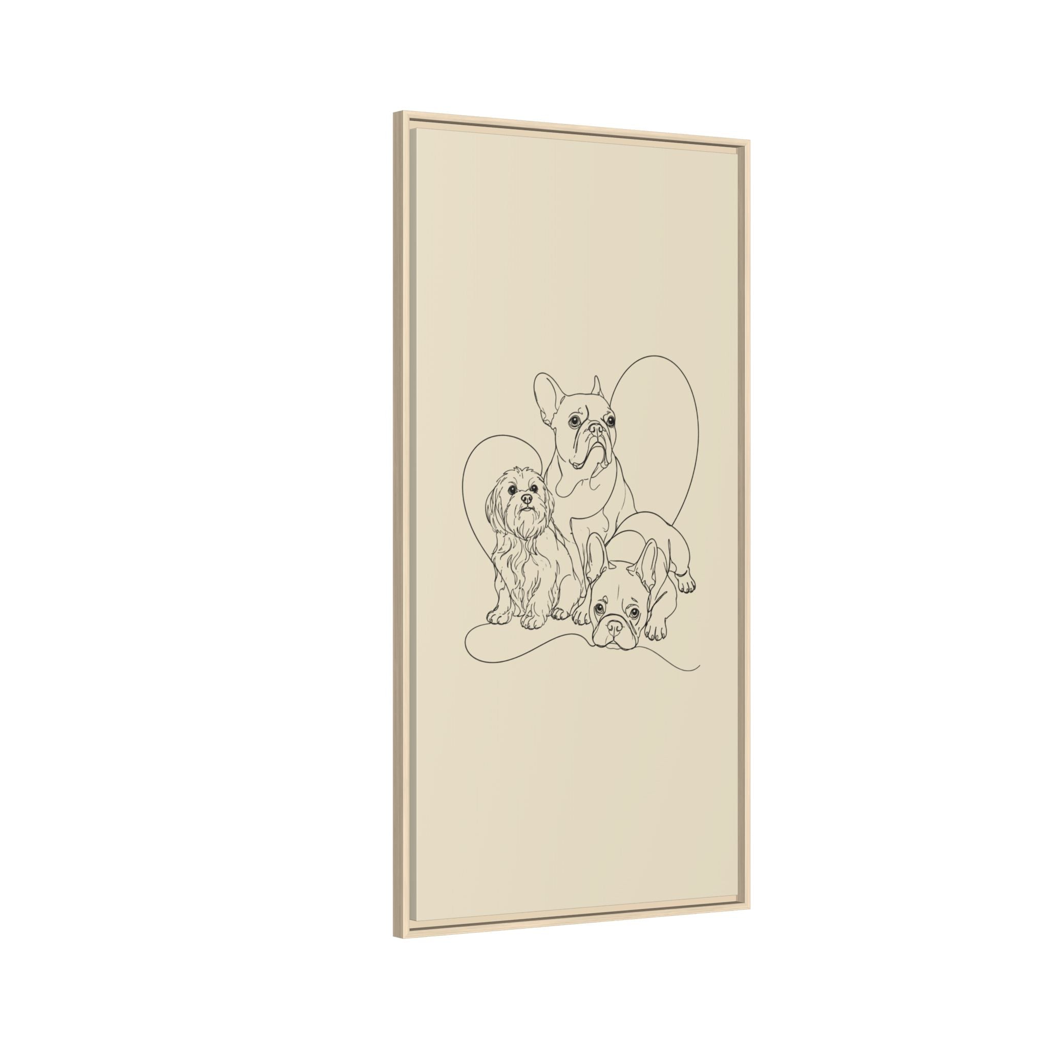 Frenchie Matte Canvas, Framed (Multi-color)