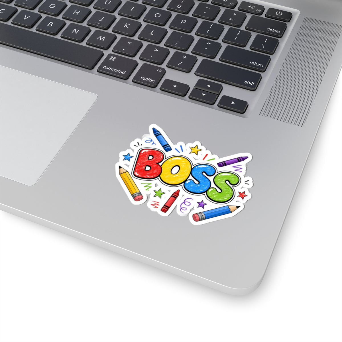 Back-to-School Boss Crayon Sticker — Colorful Kids’ Reward & Laptop Decal