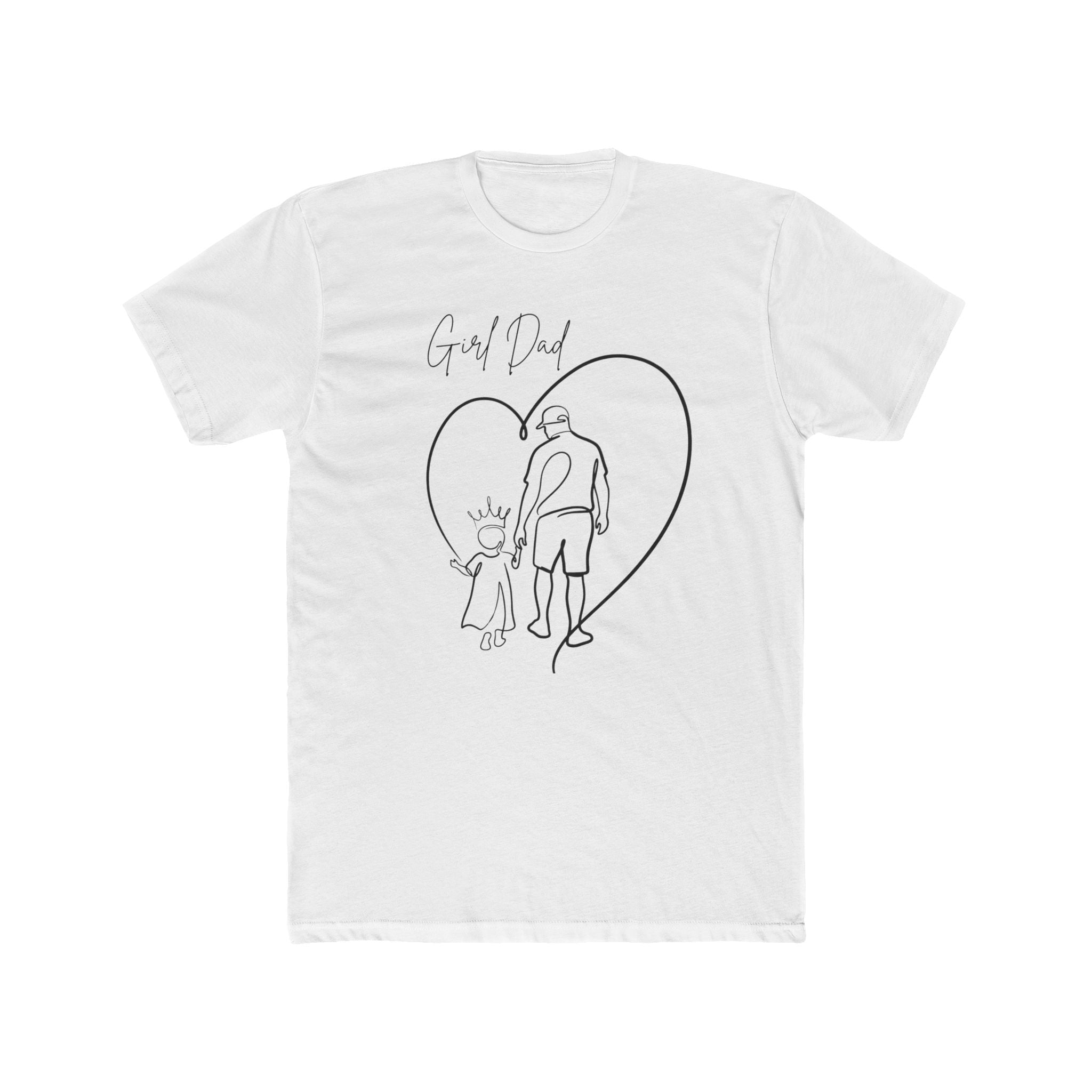 T-Shirt — Girl Dad Line Art Tee (Father & Daughter Heart Design)