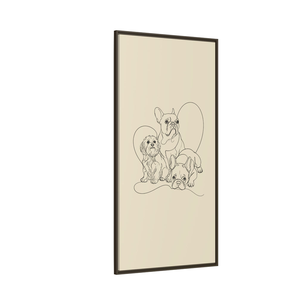 Frenchie Matte Canvas, Framed (Multi-color)