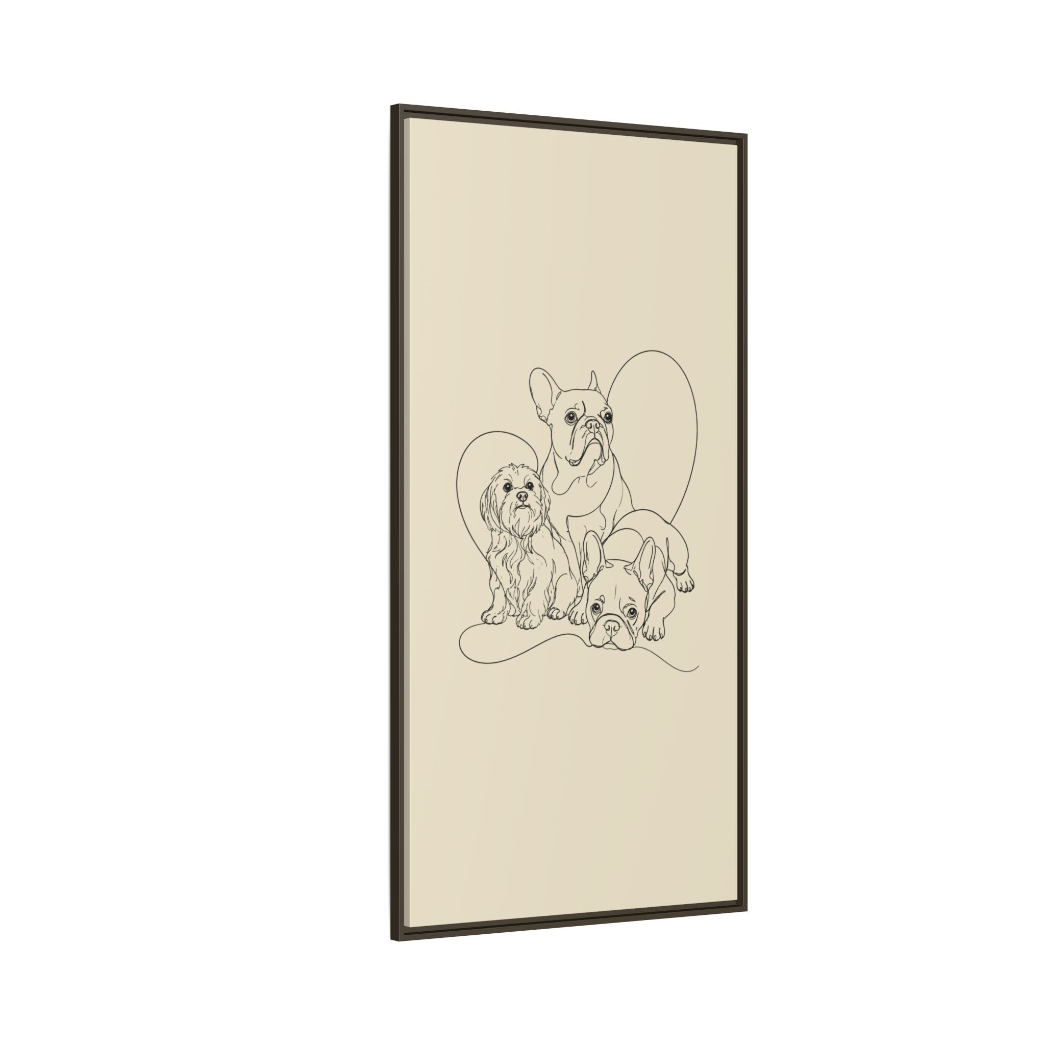 Frenchie Matte Canvas, Framed (Multi-color)