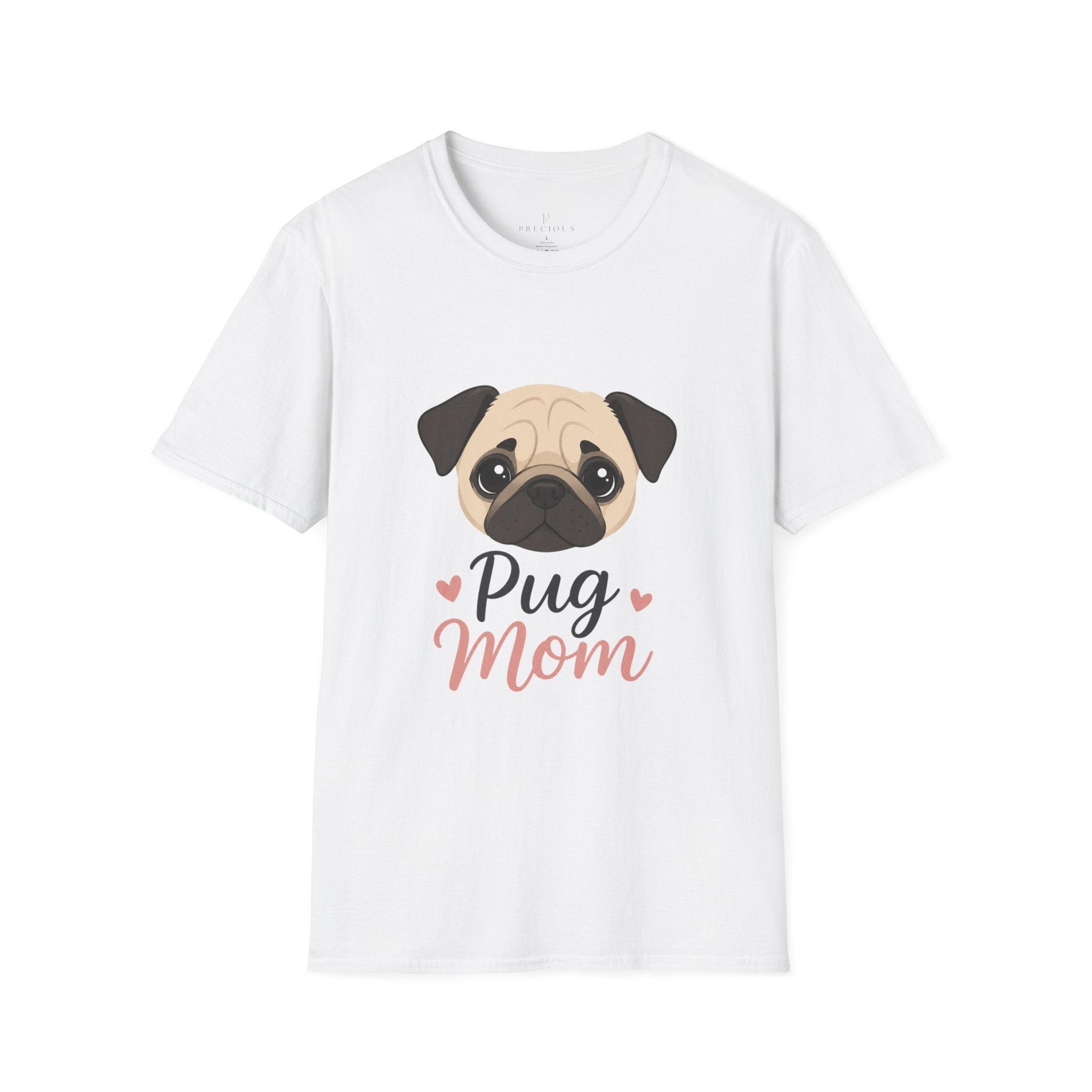 Pug Mom T-Shirt — Cute Pug Face Graphic Tee for Dog Lovers