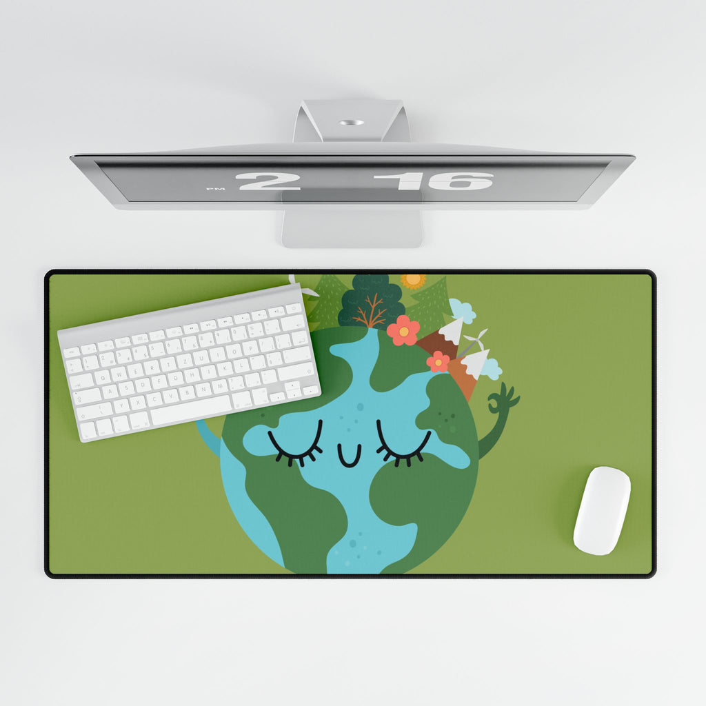 Earth Hug Desk Mat — Cute Eco-Friendly Mouse Pad for Office & Home