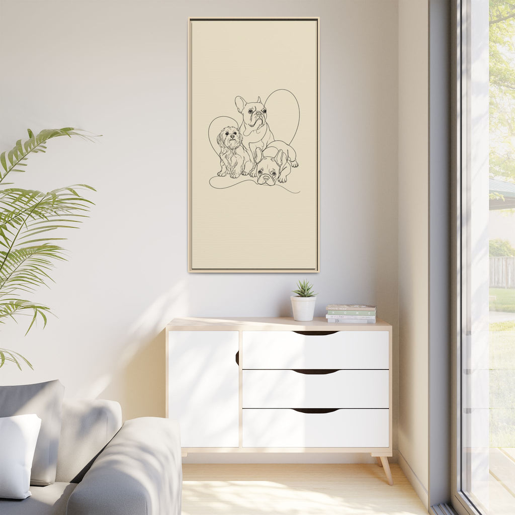 Frenchie Matte Canvas, Framed (Multi-color)