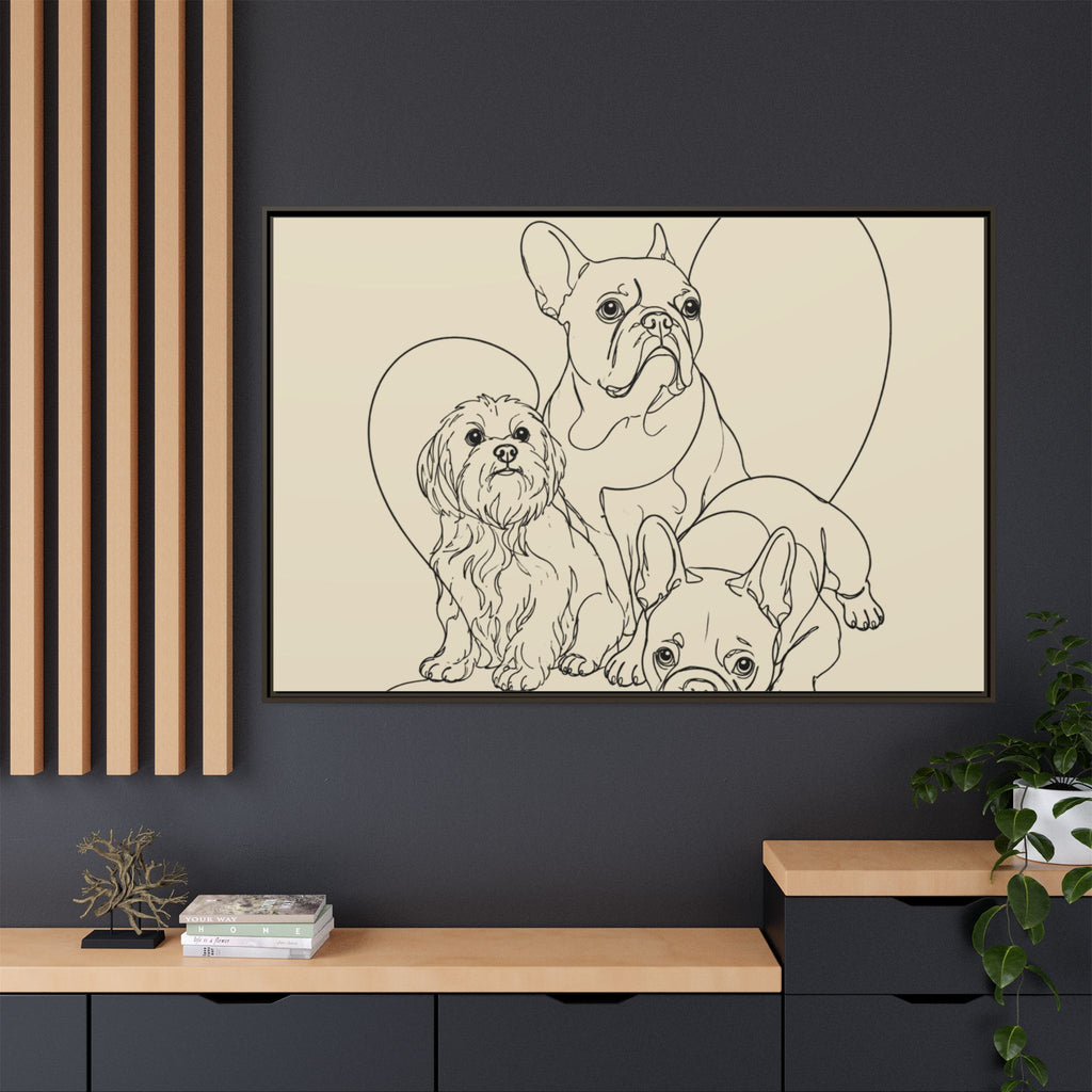 Frenchie Matte Canvas, Framed (Multi-color)