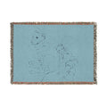 Woven Blanket — Minimalist Line Art Frog Throw Blanket